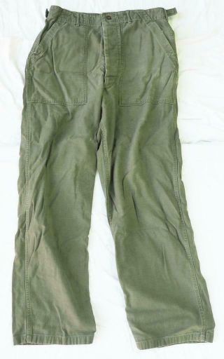 Vintage Vietnam Era Us Army Green Combat Pants Uniform Medium Sateen