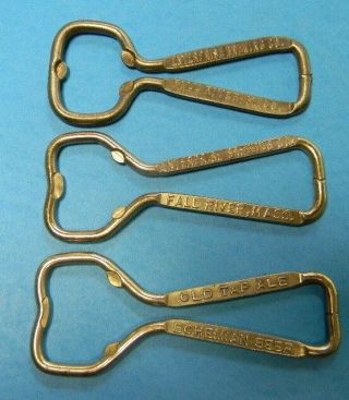 Vintage 3 Dif.  Old Tap Ale Beer Bottle Can Openers Enterprise Bry Fall River Ma