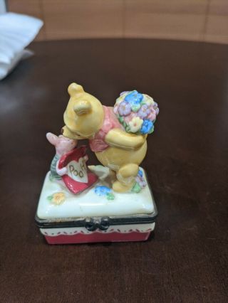 Winnie The Pooh And Piglet Disney Porcelain Trinket Box “valentine’s Day”