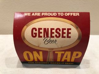 Vintage Genesee Beer On Tap Paper Sign Ptr
