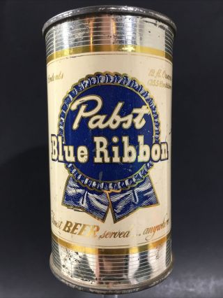 Pabst Blue Ribbon Vintage 12 Oz Flat Top Steel Beer Can Peoria Heights,  Ill
