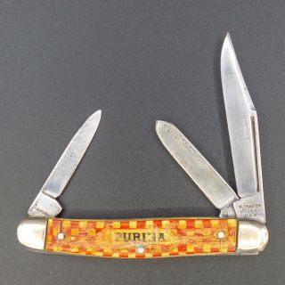 1950s Kutmaster Purina Chow Checkerboard Advertising Pocket Knife Stockman