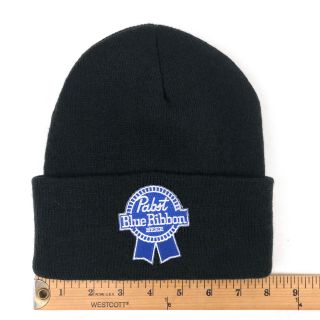 Pabst Blue Ribbon Beer winter hat beanie cap black roll up hbw14 3