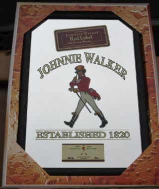 Mirror Johnnie Walker Red Label Whisky Pub/bar,  Mancave,  Home Decoration