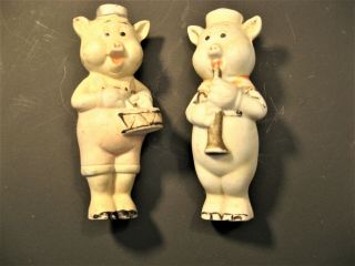 Vintage Bisque Disney 4 - 1/2” 2 Of 3 Little Pigs - Japan
