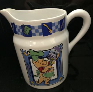 Winnie The Pooh With Hunny Pot Ceramic Pitcher Disney Treasure Craft