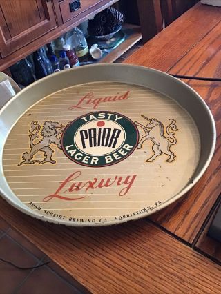 Prior Lager Beer Scheidt Brewing Co.  Norristown,  Pa Penn Serving Tray Circa 1960