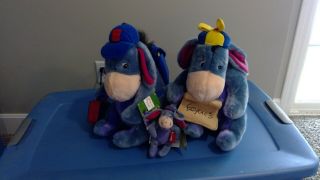 Disney Winnie The Pooh Eeyore - Back To School 14” Plush Toy Donke With Lunchbox