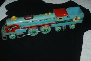 Antique Hand Crafted Wood & Metal Train Locomotive Model Toy,  Vintage Large