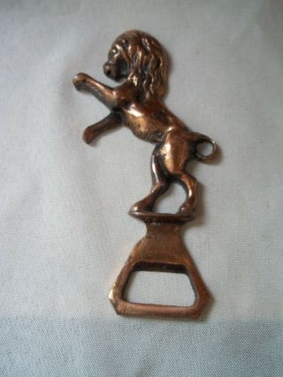 Vintage Eduardian Style Lion Rampant Hand Bottle Opener Silver Plate On Bronze