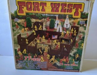 Vintage 1994 Fort West Cowboys,  Indians,  Fort W/box Tim Mee Toy Not Complete