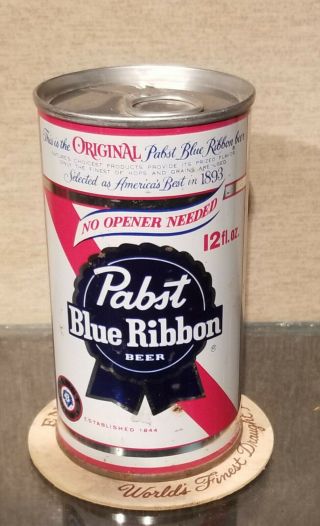 1969 Bottom Opened Pabst Blue Ribbon No Opener Needed Beer Can Los Angeles Ca