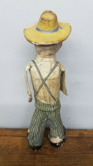 Vintage Paper Mache Squeak Toy Bearded Man Farmer German? 3