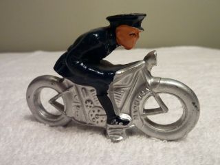 Barclay,  Manoil Lead Toy Policeman On Motorcycle 3 1/2 " 1930 