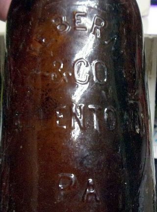 1880 ' s J.  Lieberman & Co.  Embossed Amber Blob Top Bottle - Allentown,  PA 2