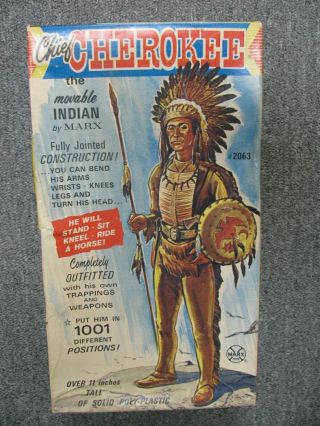 Vintage Chief Cherokee The Movable Indian By Marx 2063 And Accessories