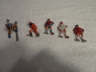 Barclay,  Manoil Lead Figures Ice Skaters (4) Skier (1) 1930 ' s 2