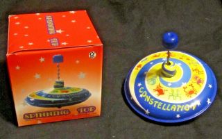 Vintage Tin/ Litho Toy Collectible Constellation Spinning Top & Box