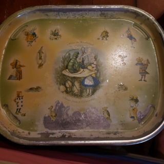Vintage Alice In Wonderland Tea Tray Made In England