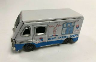 Vintage Mister Softee Ice Cream Truck Tin Toy 1:43 Scale Made In Japan