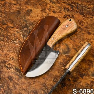 6896 | Hand Forged Handmade High Carbon Steel Fulltang Skinner Knife | W/sheath