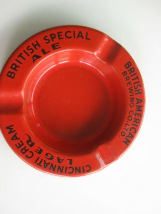 Vintage British American Brewing Co.  Ltd.  Porcelain Beer Advertising Ashtray Bis