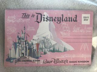 This Is Disneyland Postcard Folder,  26 Colorful Scenes (vintage:1970 