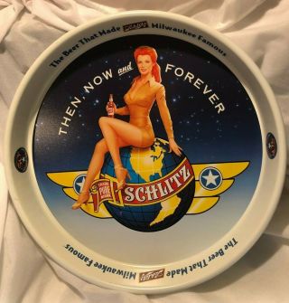 Schlitz Army Air Corp Pin - Up Girl Beer Tray
