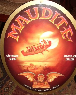Maudite Strong Ale On Lees Unibroue Chambly Quebec Canada Two Sided Board Sign