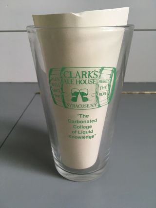 Armory Square Clark’s Ale House NOS Retired Beer Pint Glass Syracuse NY 2