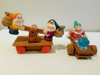 Disney Snow White Seven Dwarfs Mine Train Teeter Totter & Wheelbarrow Rail Car