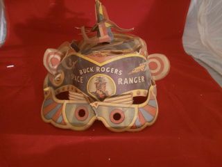 Vintage 1952 Buck Rogers Sylvania Tv Premium Space Rangers Cardboard Helmet Hat