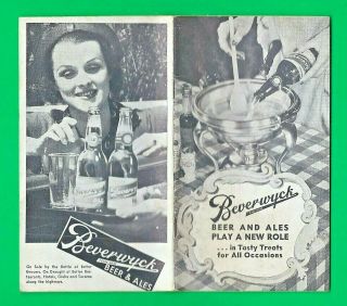 C1935 Beverwyck Beer Recipes Made With Beer Albany,  N.  Y.  Scarce