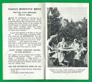 c1935 BEVERWYCK BEER RECIPES MADE WITH BEER ALBANY,  N.  Y.  SCARCE 3