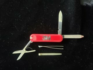Vtg Victorinox Classic Sd Red Swiss Army Folding Pocket Knife W/ 3m Advertising