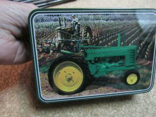 John Deere ? Collectible Folding Case Pocket Knife In Tin Corn Shaped Tractor
