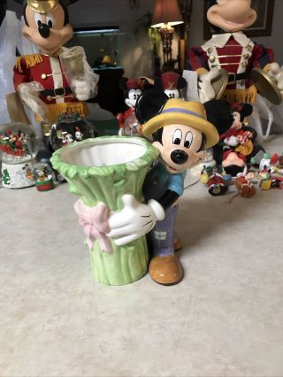Disney Mickey Mouse Ftd Flower Pot Vase Ceramic Planter 2000