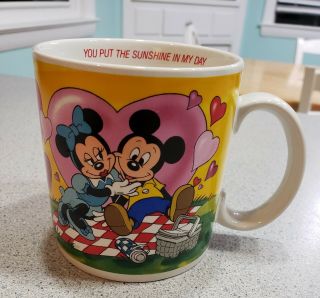 1987 Applause Walt Disney Mug Minnie Mickey Mouse - You Put The Sunshine In My