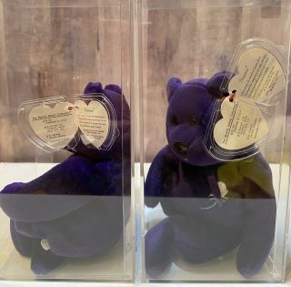 2 Fully Authenticated Ty Beanie Baby Princess Diana Memorial Bear