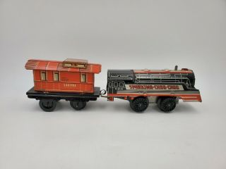 Vintage W Kramer & Co.  Sparking Choo Choo Wind Up Tin Train Set W.  Germany