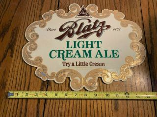 Vintage Blatz Light Cream Ale Beer Sign