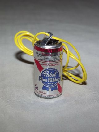 Vintage 1970s Mini Pabst Blue Ribbon Beer Can Necklace