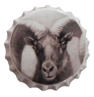 100 White Ram Home Brew Beer Bottle Crown Caps Goat Horns Decoration Art Crafts