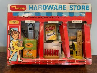 Rare Vintage 1959 My Merry Hardware Store; Miniature Branded Products,