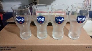 Sam Samuel Adams Set Of 4 Colored Logo 16 Ounce Pint Glasses