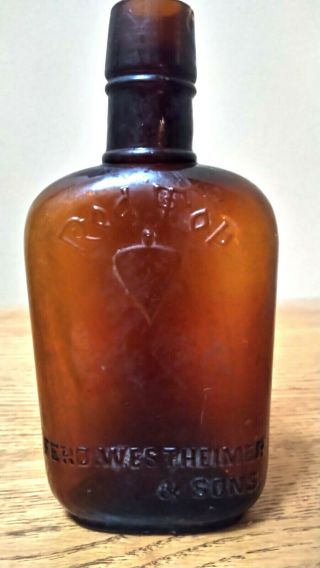 Pre Prohibition Red Top Amber Whiskey Bottle Ferd Westheimer & Sons