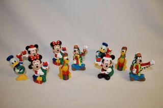 Vtg Disney Mickey Mouse And Friends Christmas Tree String Light Replacement Tops