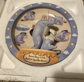 Collector Plate Disney Eeyore " Some Days Look Better Upside - Down "