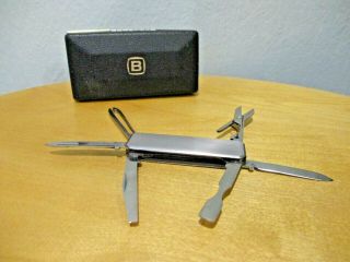 Vintage Barlow Stainless Steel 6 Multi Tool Pocket Knife W/ Case