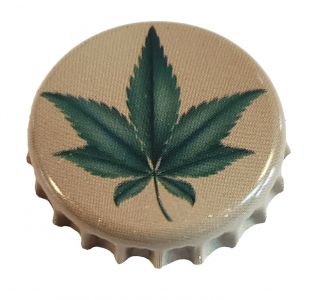 100 Brown Beer Bottle Caps Pot Leaf Decoration (crimped, ) Crown Caps Tan